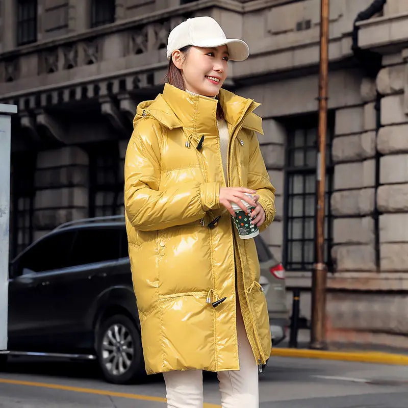 

women 2021 Winter New fashion Down Jacket Female Thick Warm Long Sleeve Loose White Duck Down Parka Hooded Snow Outerwear A641