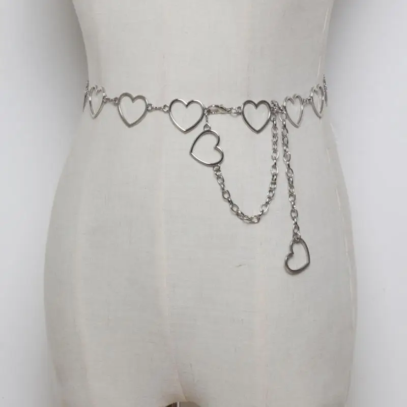 Ремень с металлической цепочкой Женский Модный Узкий Пояс золотистого цвета