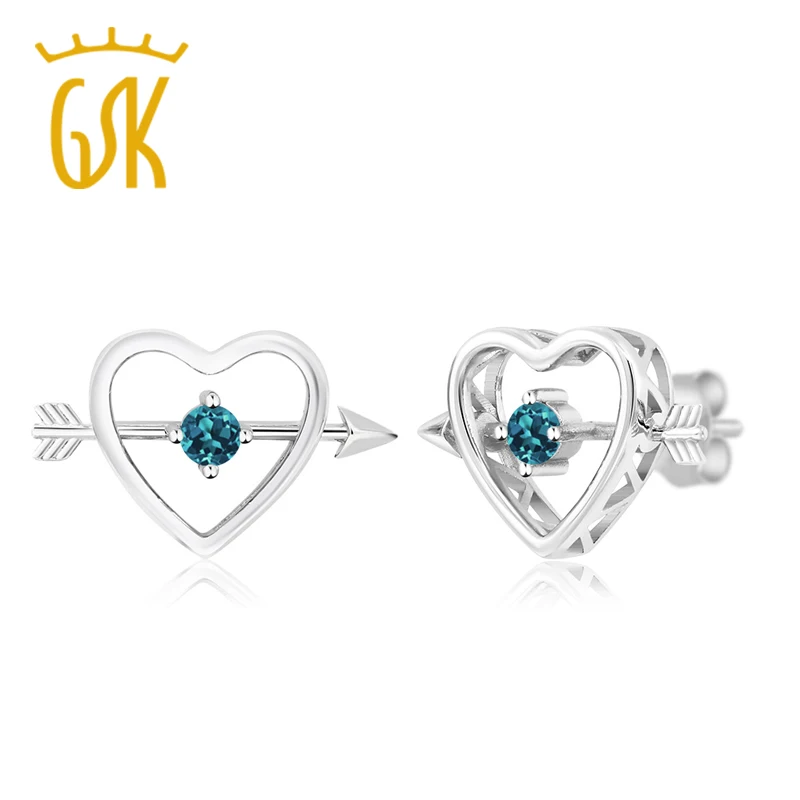 GemStoneKing 0 26 Ct круглые 3 мм натуральный Лондонский Голубой топаз 925 стерлингового