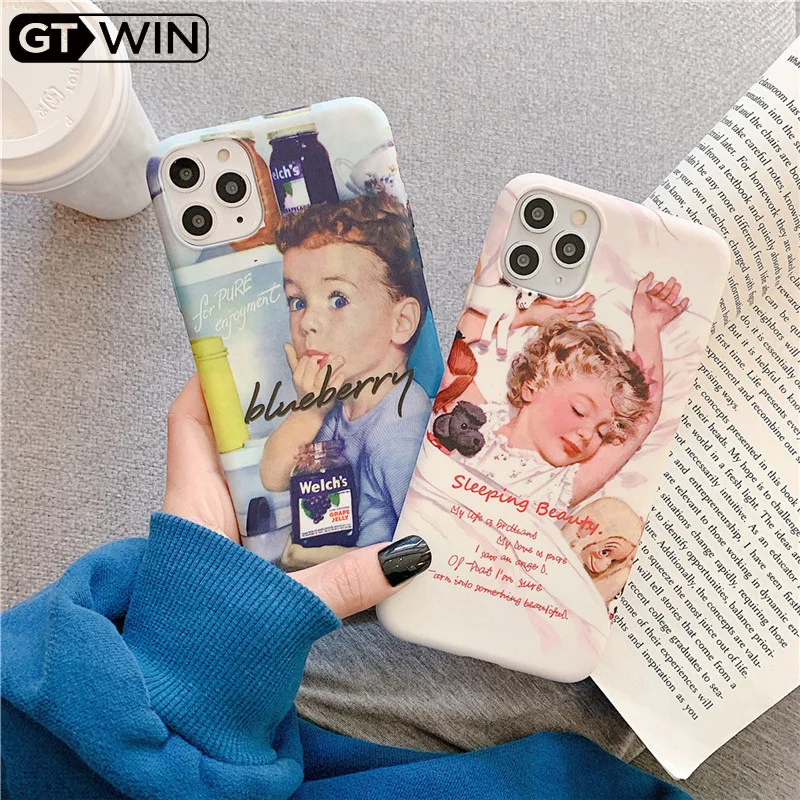 GTWIN Lovely Funny Girls And Boy Couple Phone Case For iPhone 11 Pro Max 6 6s 7 8 Plus X XR XS Soft TPU Cover Cases Shell |