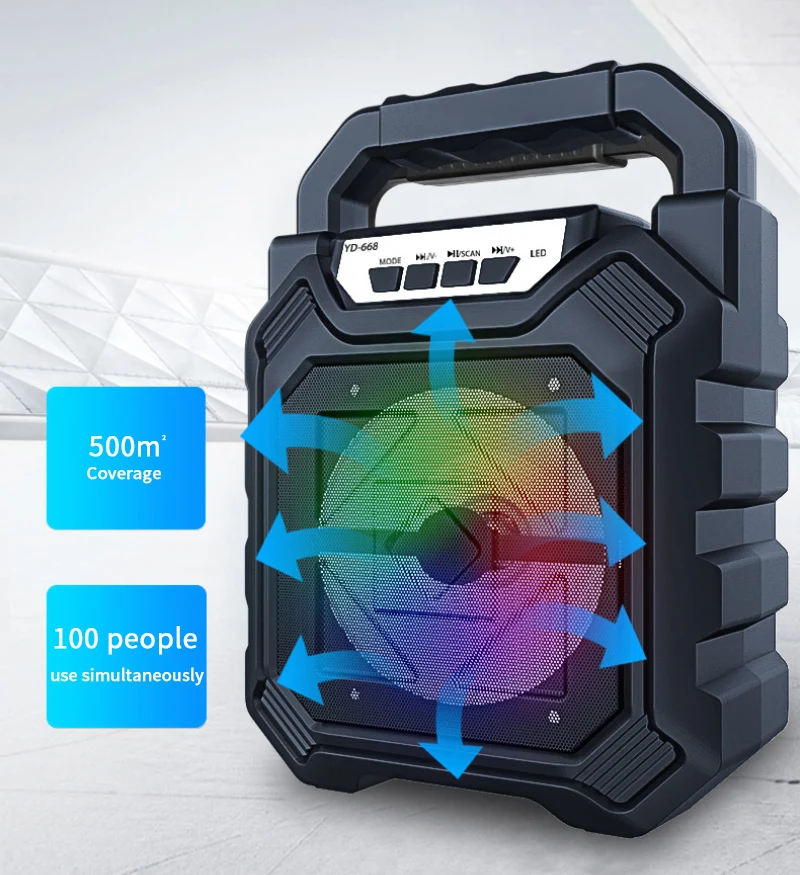 

Portable Speaker Wireless Bluetooth-compatible Column Waterproof Outdoor USB Radio Subwoofer Loudspeaker card pluggable Speakers