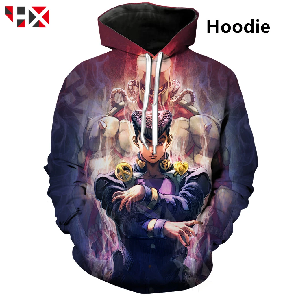 

HX 3D Print Japanese Anime JoJo's Bizarre Adventure Men Women Hoodie Sweatshirt Unisex Harajuku Streetwear Tops HX573