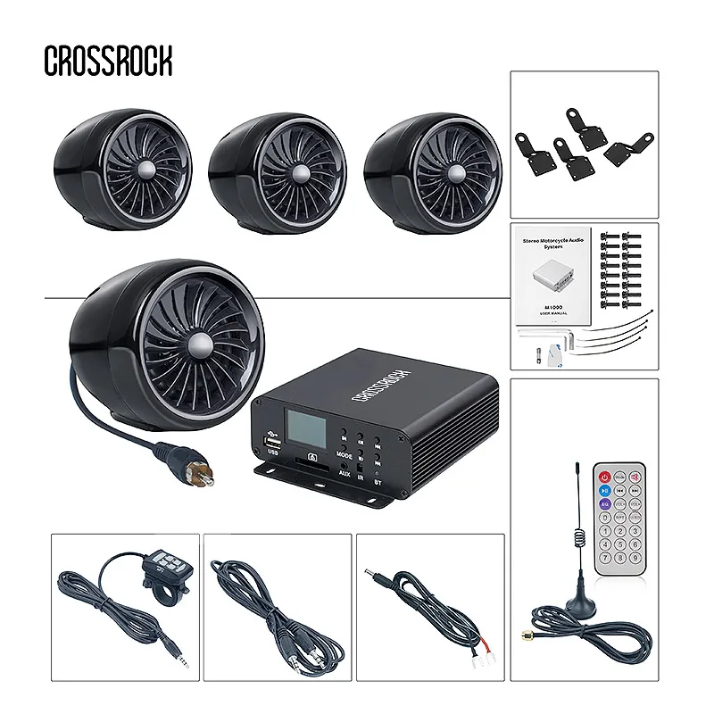 4 канальная аудиосистема для мотоцикла Bluetooth колонка стерео звук ATV UTV FM ЖК
