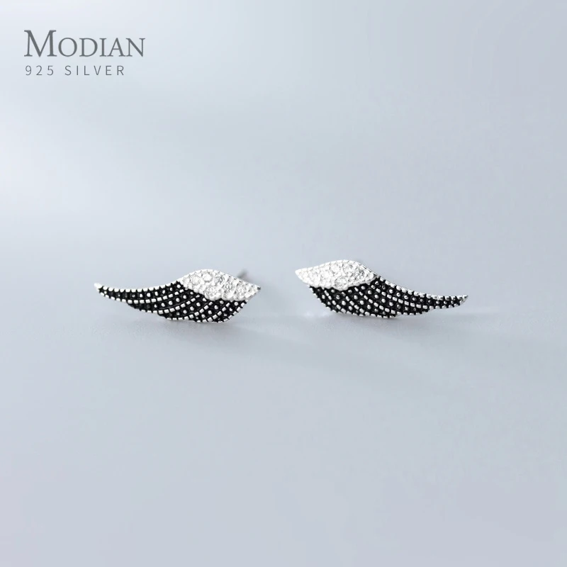 MODIAN сверкающий Циркон разноцветные ангельские крылья серьги гвоздики для женщин