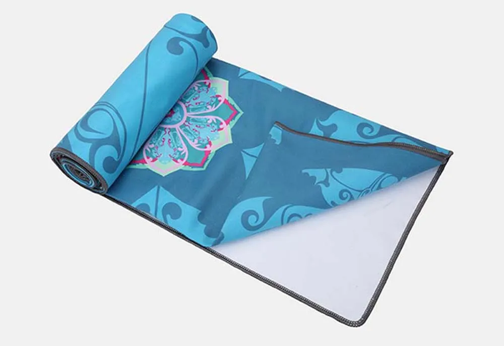Микрофибра нескользящее одеяло для йоги портативный складной с принтом Дорожный Коврик для йоги покрытие Впитывающее пот Фитнес Пилатес Йога полотенце