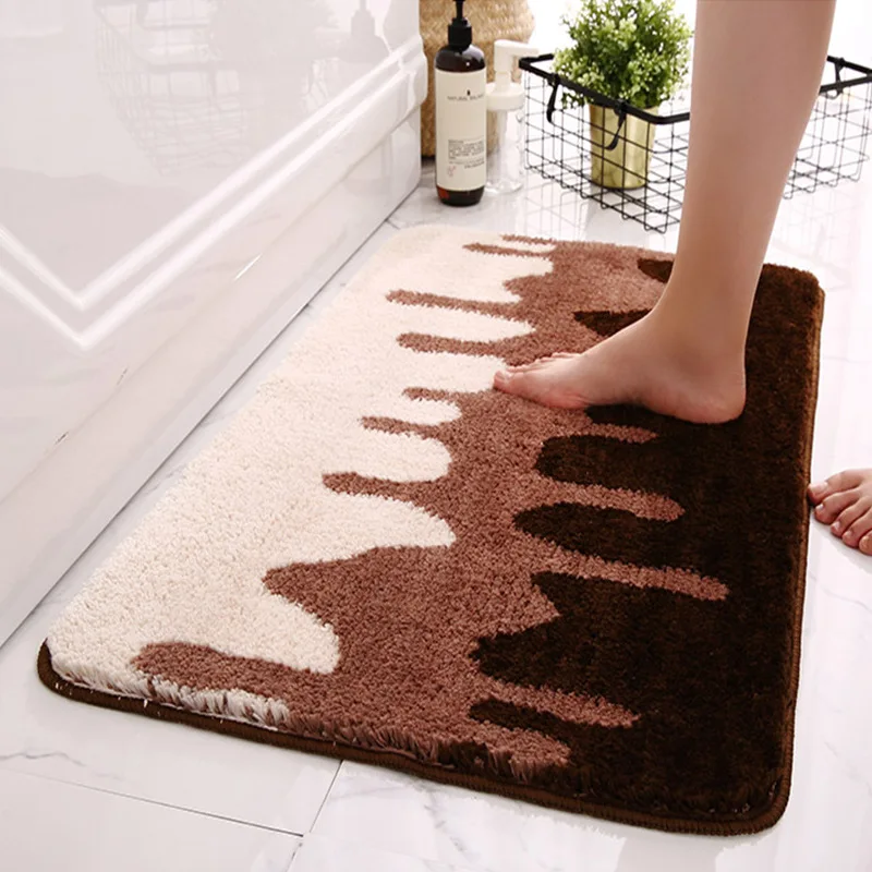 

Microfiber Bath Mat Thickened Bathroom Carpet Super Soft Flocking Absorbent Foot Mat TPR Non-slip Floor Mat Bath Rug