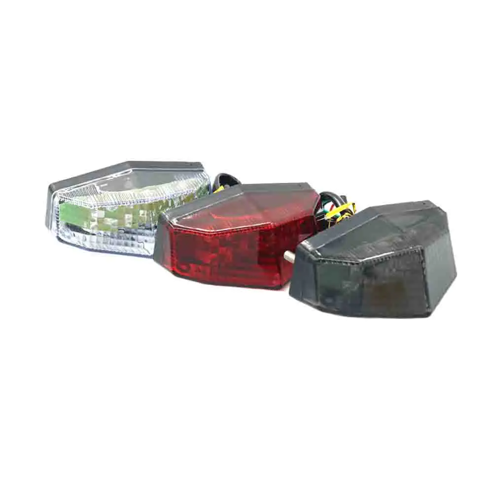 

For Honda Suzuki Universal Tail Brake Lights 15 LED Tail Light License Plate Light Super Bright Rear Lamp Taillight Motor parts