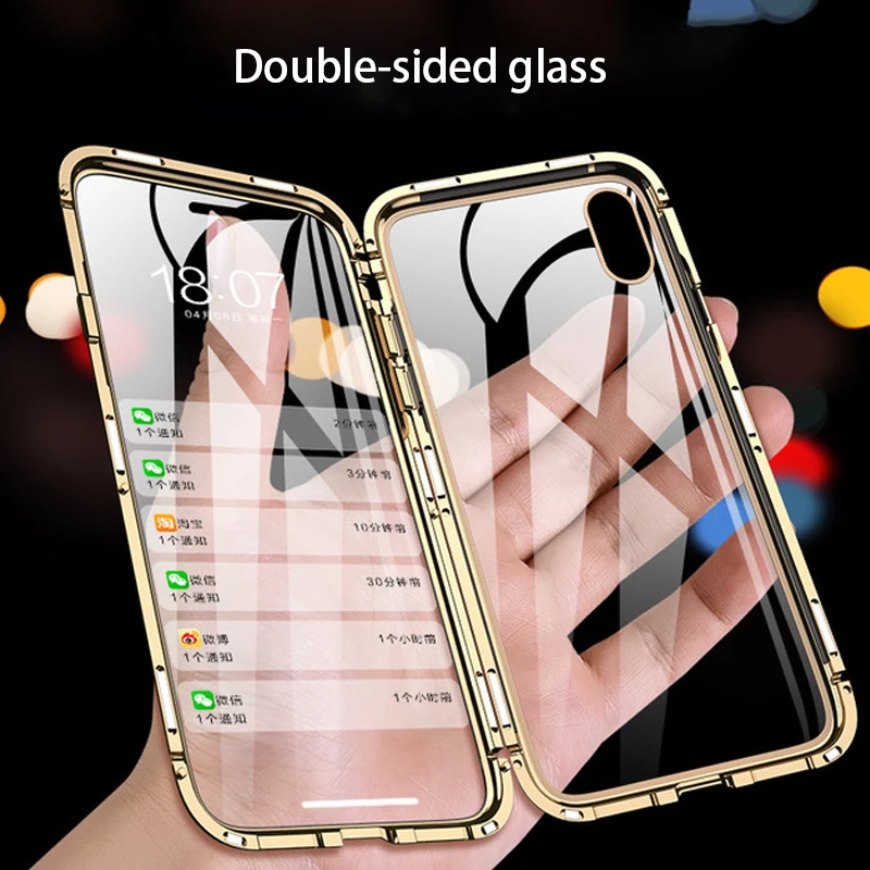 Металлические чехлы с магнитной адсорбцией для OPPO Reno 10X Zoom Ace Realme X2 Pro A3s