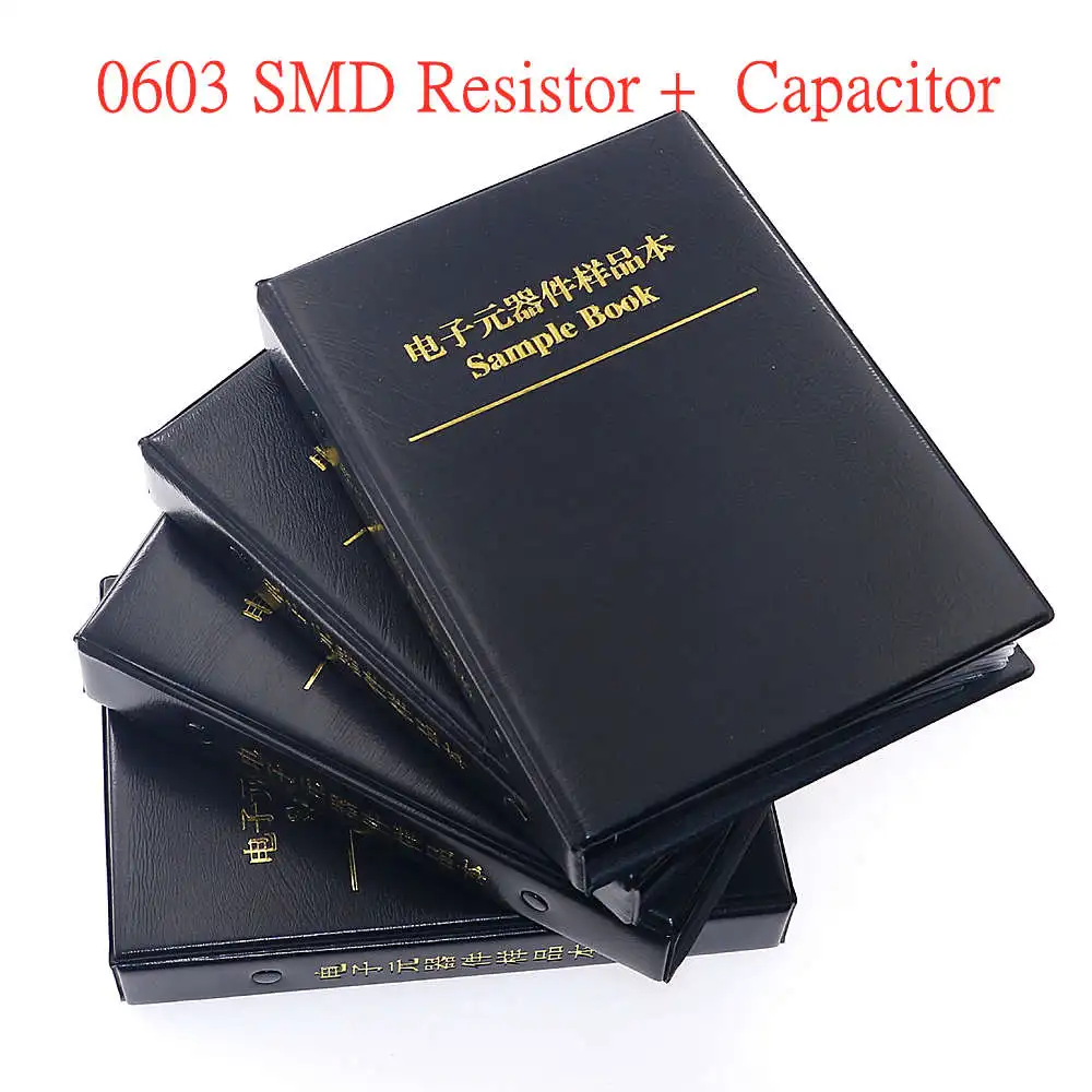

0603 SMD (0Ω-10MΩ) 170 Value Resistor + (1pf-1uf) 55 Value Capacitor Sample Book