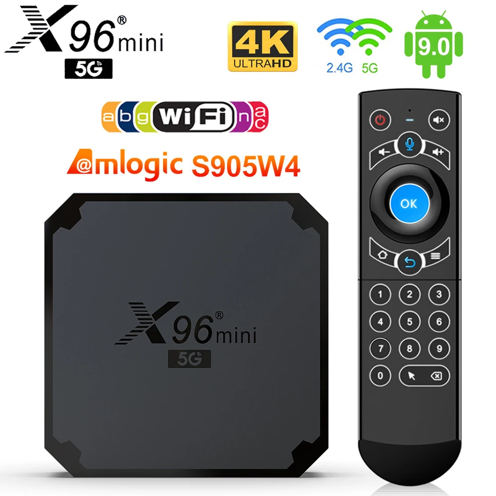 

X96 Mini 5G TV Box Android 9.0 Amlogic S905W4 Quad Core A53 4K Dual Wifi Support Google Voice Youtube X96Mini Set Top Box