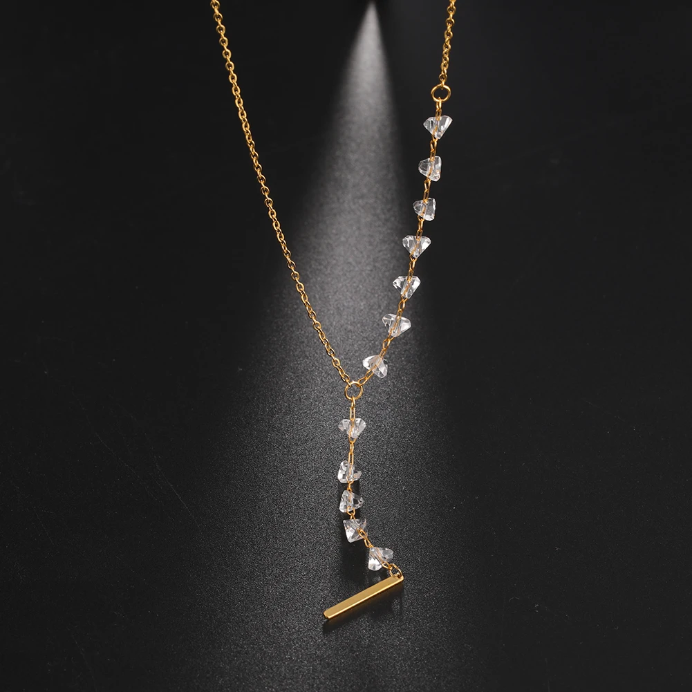 Рыболовный крючок из чистого кристалла длинное ожерелье серебряного цвета