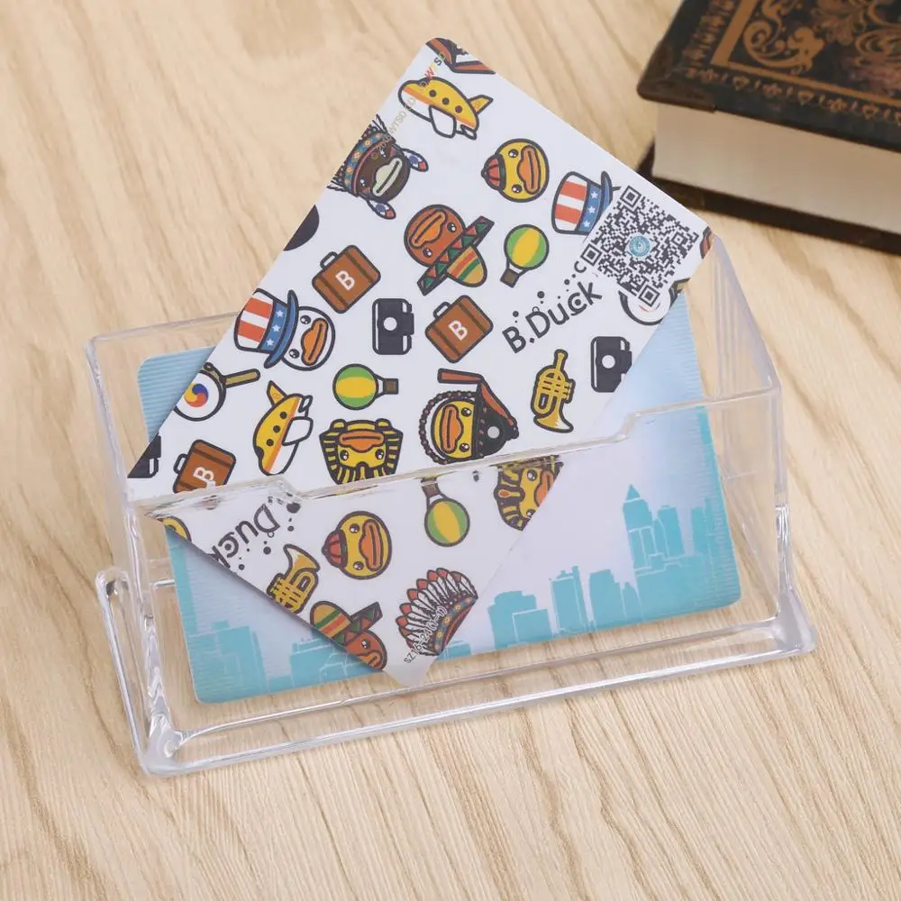 Чистая визитная карточка акриловая пластиковая стойка для дисплея настольного