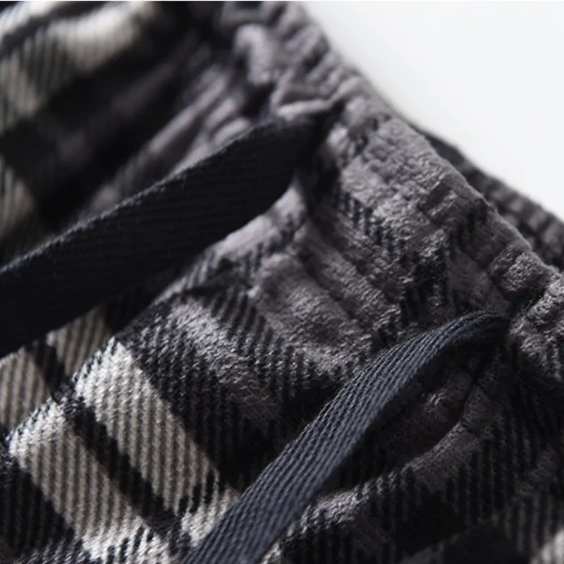 Men's Underwear Pants Warm in Winter Trousers Suede Sleep bottoms Soft Plaid Pyjamas