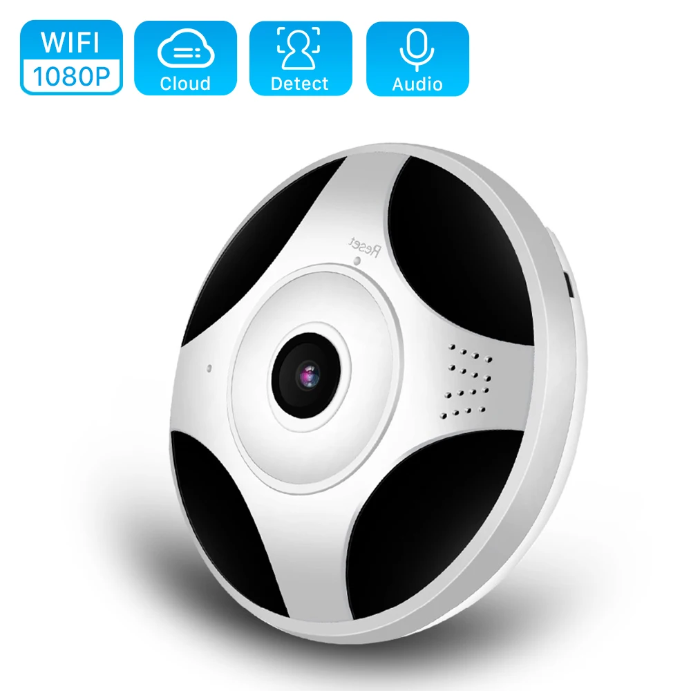 ANBIUX WiFi 1080P рыбий глаз VR градусов панорамная IP камера 2MP P2P беспроводная Wifi IP камера домашняя камера видеонаблюдения iCsee