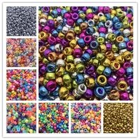 50pcs 6x9mm mixing round big hole transparent plastic spacer loose beads for jewelry making diy handmade accessories