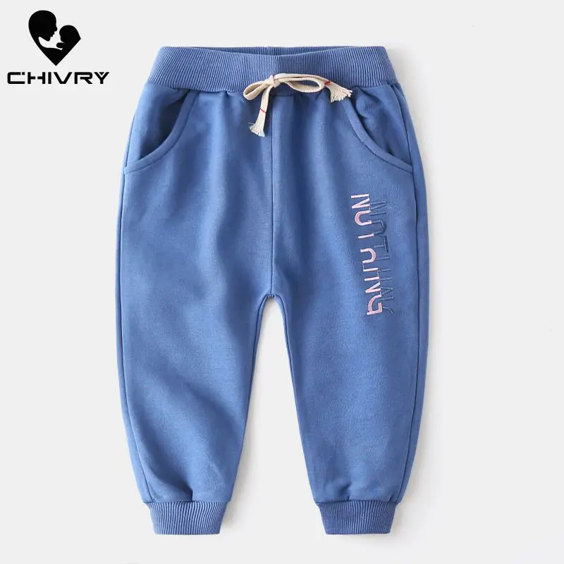 Осень 2019 новинка детские шаровары для мальчиков с буквенной вышивкой спортивные