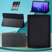 Tablet Case for Samsung Galaxy Tab A7 T500/T505 10.4 Inch Pu Leather Cover Case + Wireless Bluetooth Keyboard + Free Stylus