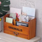 Деревянная домашняя настольная коробка для документов, сертификат, коробка для хранения книг и писем, Настольный держатель для хранения, 3-уровневый дизайн