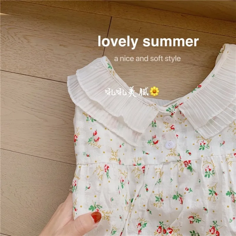 

2020 summer women's new Korean real shot Japanese soft sister night skirt cute girl floral thin thin home service