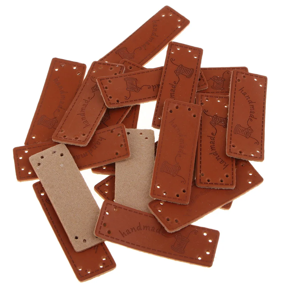 Кожаная этикетка ручной работы 20 шт. ярлыки для шитья одежды своими руками