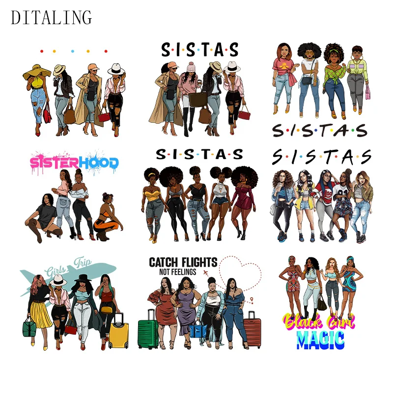 Африканские женщины вместе патчи для одежды черные термальная наклейка сделай