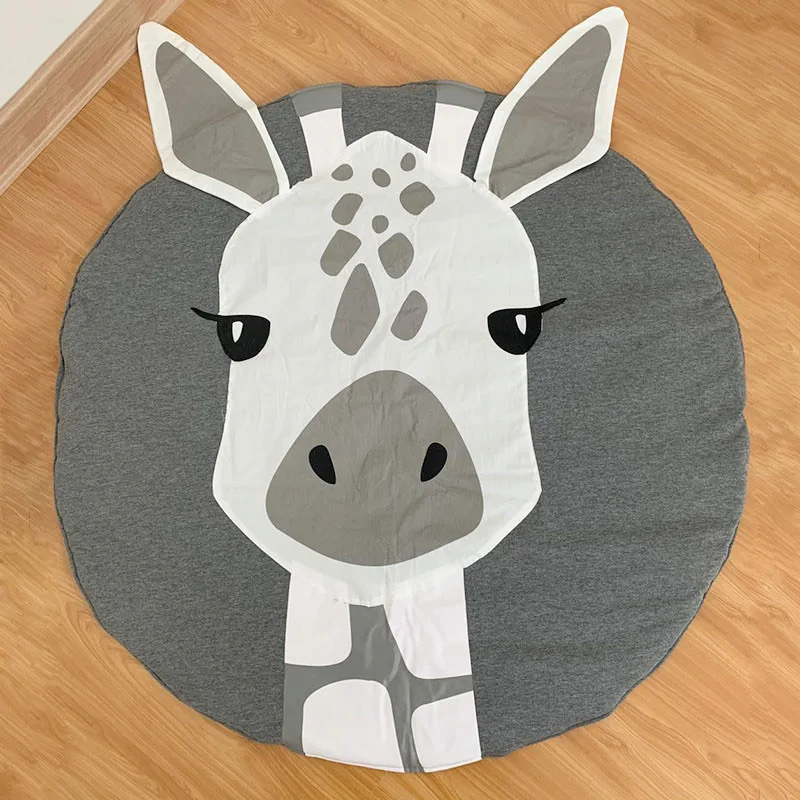 Игровой коврик круглый Лев Кролик Единорог коала игровые коврики Детский коврик для ползания одеяло ковер для детской комнаты коврики для занятий спортом