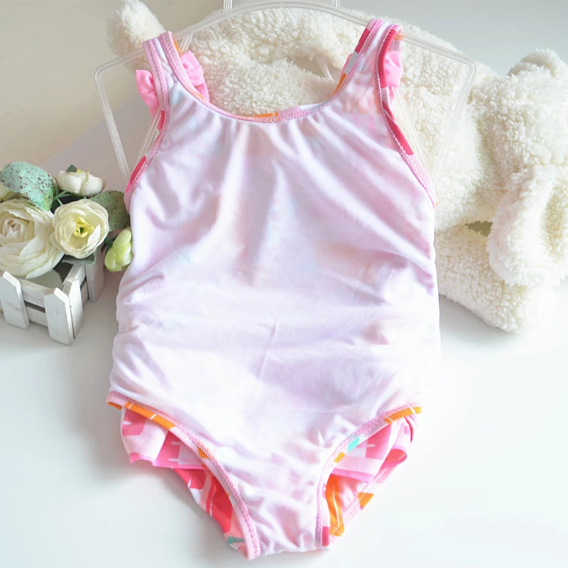 Купальный костюм для девочек 1 предмет От до 8 лет детский купальник с рисунком