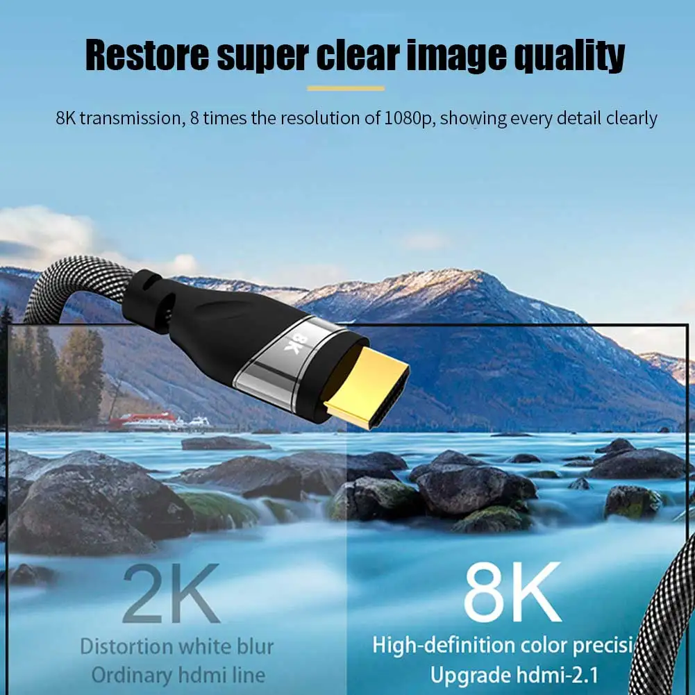 Кабель HDMI совместимый с 2 1 медными проводами 30AWG настоящий UHD HDR 48 Гбит/с 8K @ 60 Гц 4K 120