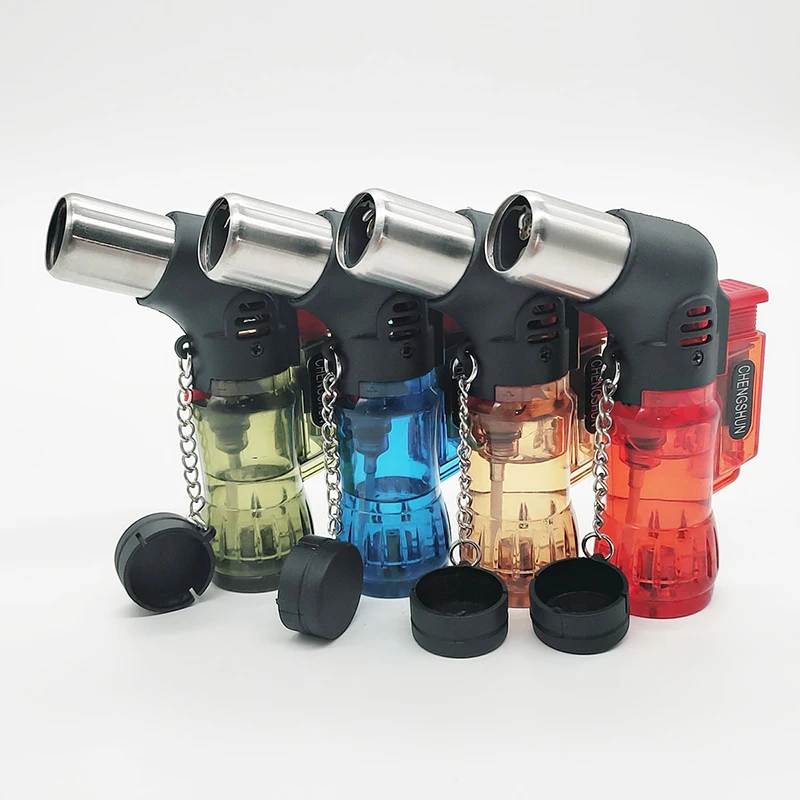 

Transparent Three Nozzle Torch Turbo Lighter Gas Lighter Cigarettes Lighters Spray Gun Lighter Blue Flame 1300C Visible Gas