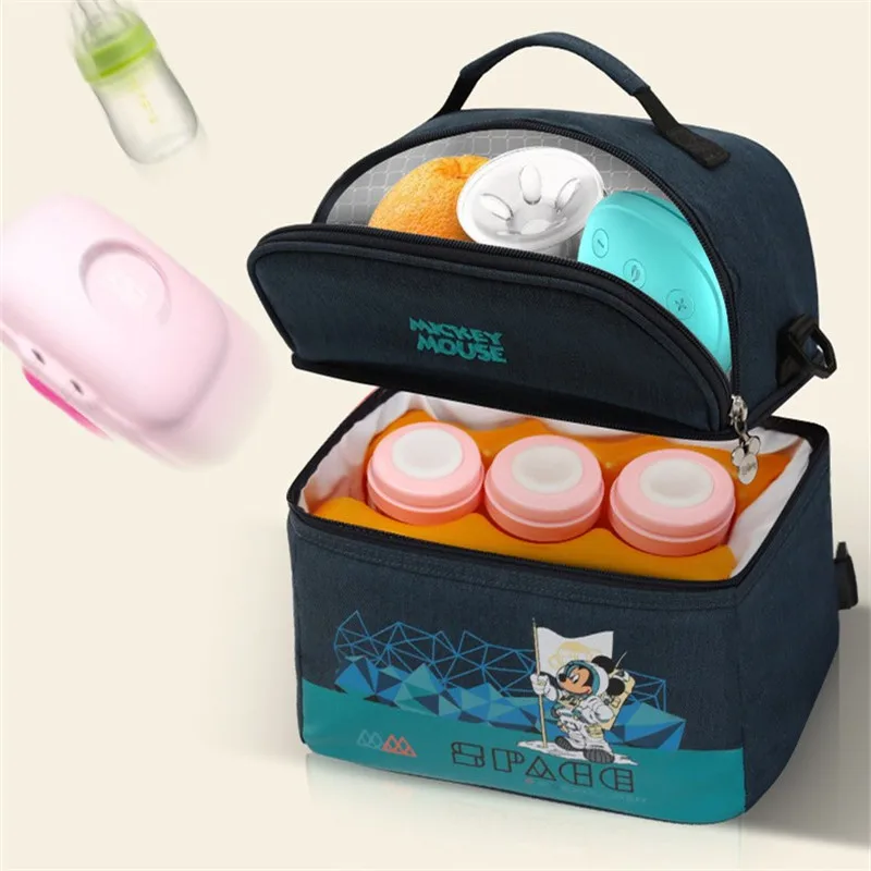 Сумка для подгузников Disney с Микки и Минни вместительный Теплоизоляционный