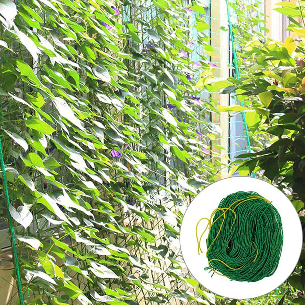 Green Nylon Plant Climbing Net Garden Bean Growing Fence Mesh Support | Дом и сад
