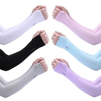 1pair arm sleeves warmers sports sleeve sun uv protection hand cover cooling warmer running fishing cycling ski ice silk cooling