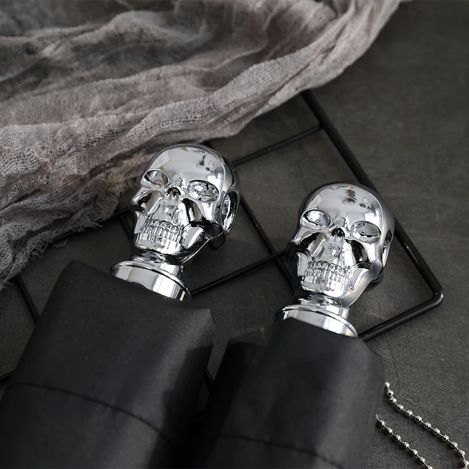 Автоматический зонт с черепом большой двойной складной от солнца дождя для