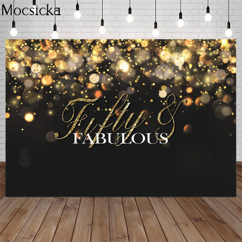 

Фон для фотографий «Happy Sweet», праздничный баннер с золотыми блестками для вечеринки в стиле боке, Фотофон для студийной фотосъемки, 30/40/50/60 дн...