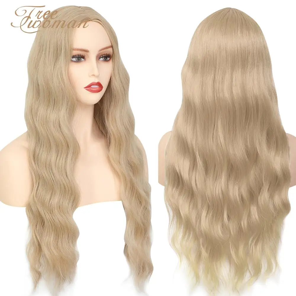 Парики для женщин из синтетических волокон FREEWOMAN черные естественные длинные