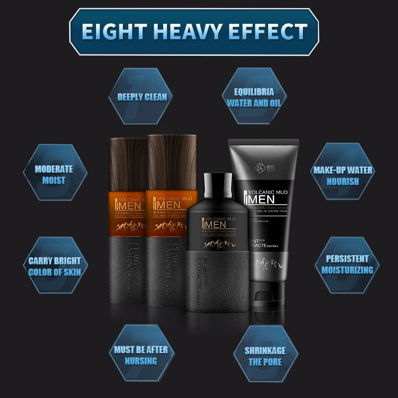 4 шт./компл. мужской Осветляющий набор для ухода за кожей очищающее средство тоник