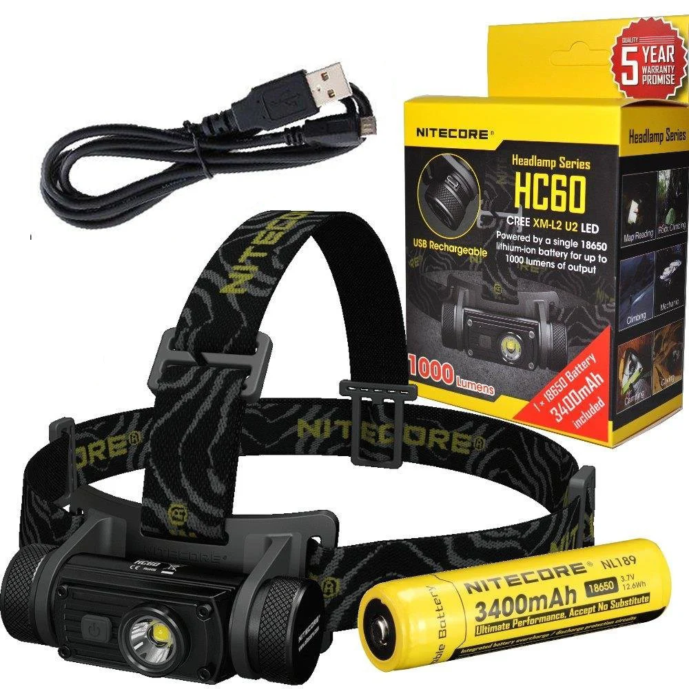 Фара велосипедная аккумуляторная NITECORE HC60 1000 лм USB|Велосипедная фара| |
