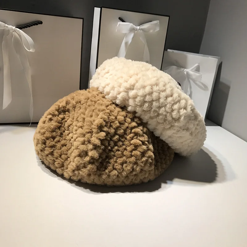 Берет женский осенне-зимний плюшевый в стиле ретро | Аксессуары для одежды