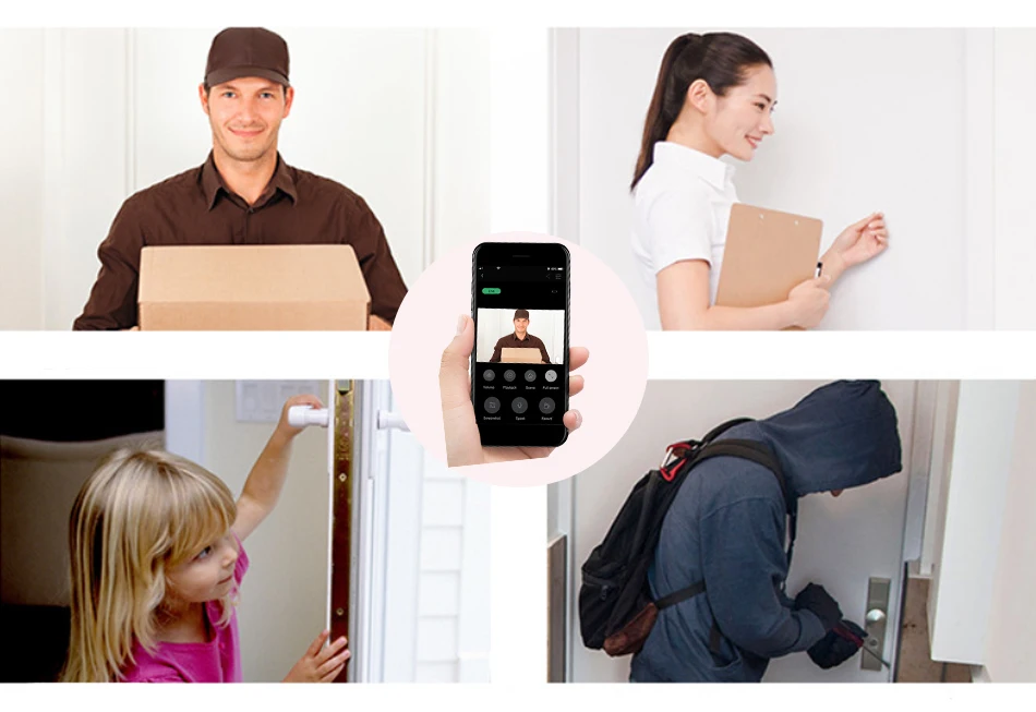 

2021 1080p WiFi Video Doorbell Video Door Phone For Apartments IR Alarm Wireless Security Camera