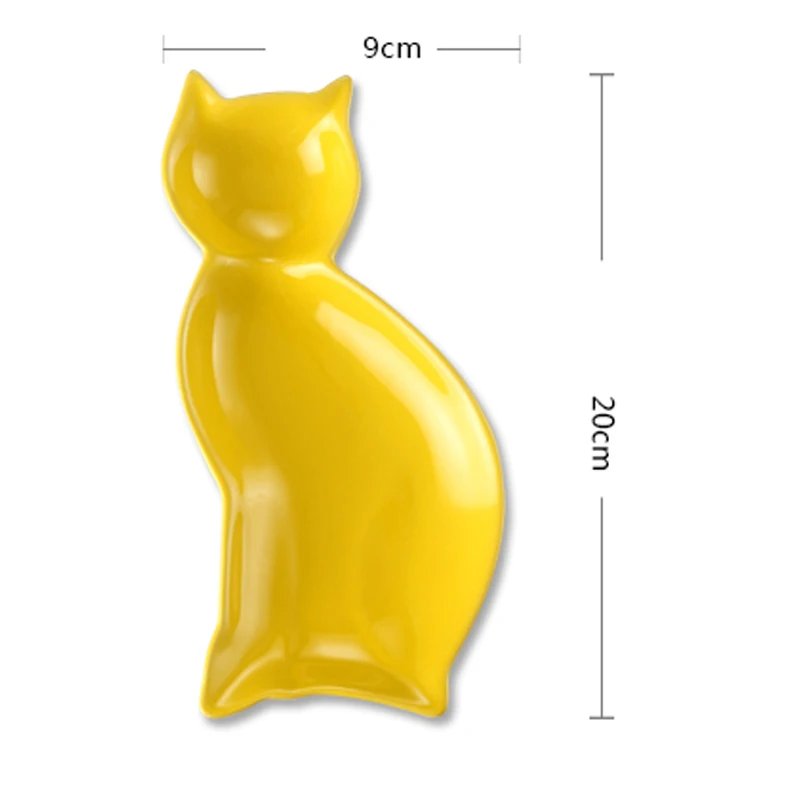 

Japanese Style Kitten Dessert Plate Cartoon Ceramic Snack Platter Steak Salad Tray Multifunctional Irregular Creative Tableware