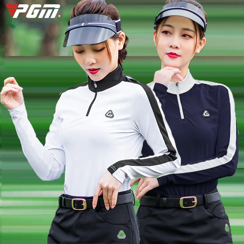PGM Women T-shirt Long Sleeves Golf Shirt Ladies Korean Spring Summer Sportswear Breathable Sports Bottoming Tops | Спорт и