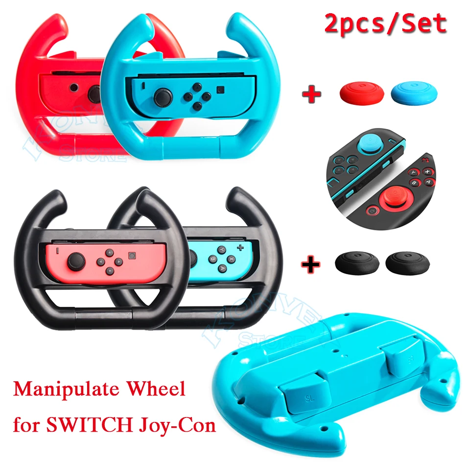 2pcs Nintend Switch Joy Con Racing Steering Wheel Handle Stand NS Controller Grip Holder For Nintendo Switch Game Accessories