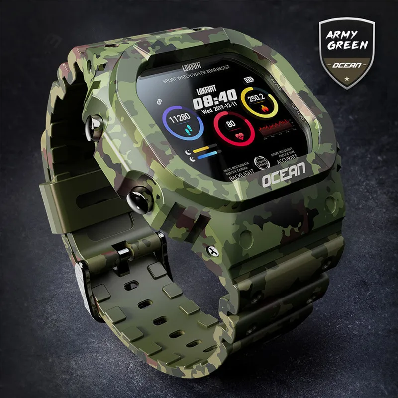 LOKMAT OCEANNew smart watch, heart rate, pedometer, blood pressure, health and waterproofIP68smart watch smart watch cardio