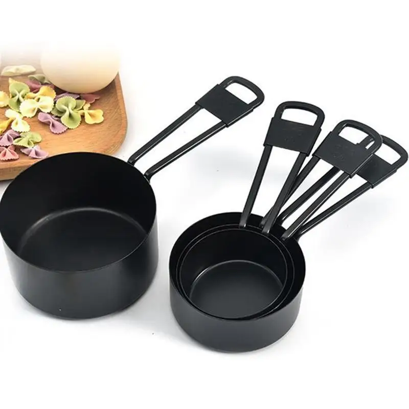 

9pc/Set Multi Purpose Spoons Kitchen Cook Black Stainless Steel Teaspoon Scoop Measuring Spoons Cups Measuring Set KitchenTools