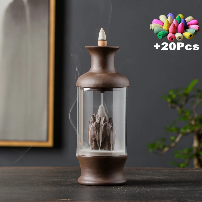 XP23 and 20 Incense 20 шт пирамидки благовоний бесплатно акриловая пластиковая чашка керамическая курильница для благовоний горелка печь аромат подарки ручной работы интересные украшения - Цвет: XP23 and 20 Incense