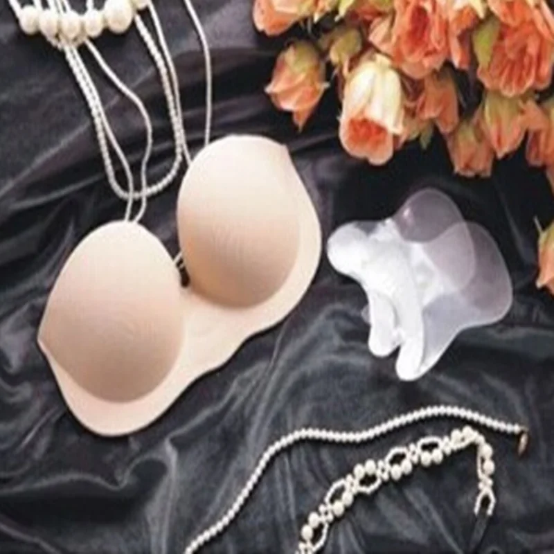 solid sexy seamless padded push up nude bra