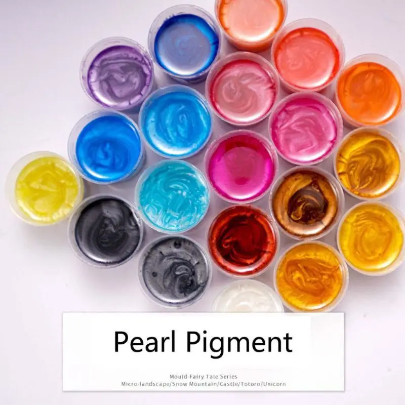 

2021 18Color Cosmetic Grade Pearlescent Mica Powder Soap Makeup Art Colorant Epoxy Resin Dye Pearl Pigment Jewelry Making 10g