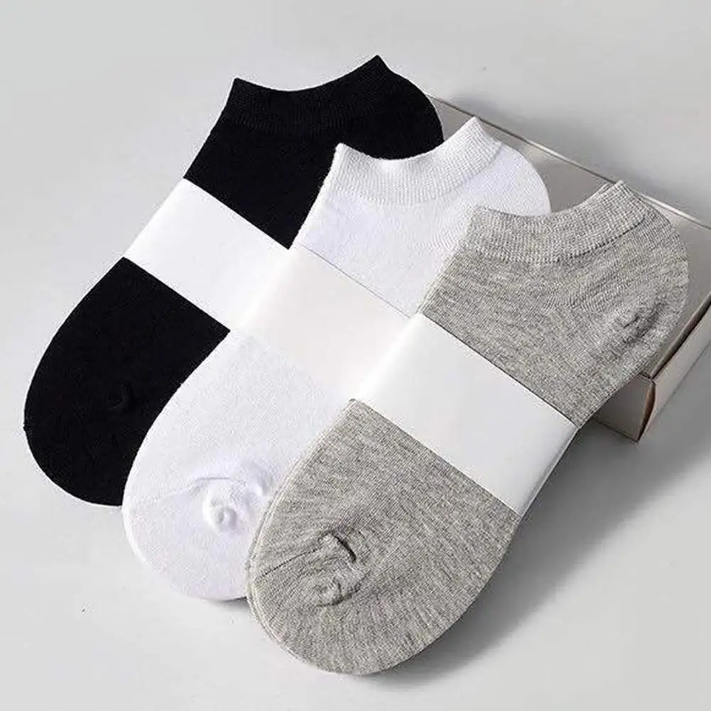 

100% Cotton Men Socks Summer Thin Breathable Socks High Quality No Show Boat Socks Black Short For Students Man 5Pairs/lot NEW