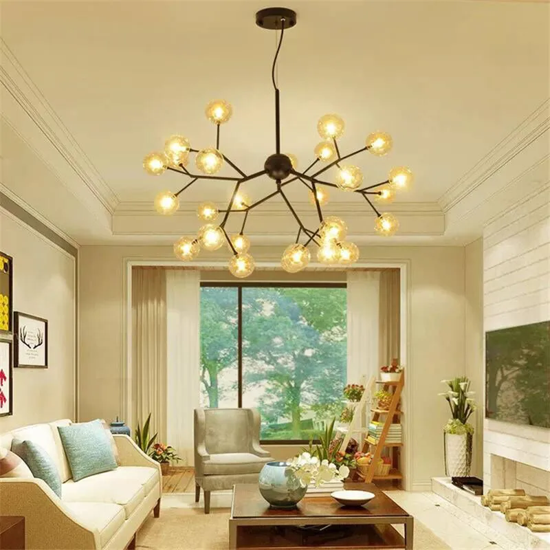 Northern Europe Living Room Pendant Post Modern Firefly Lamp Master Bedroom Glass ball Restaurant Clothing Store Magic Bean | Лампы и