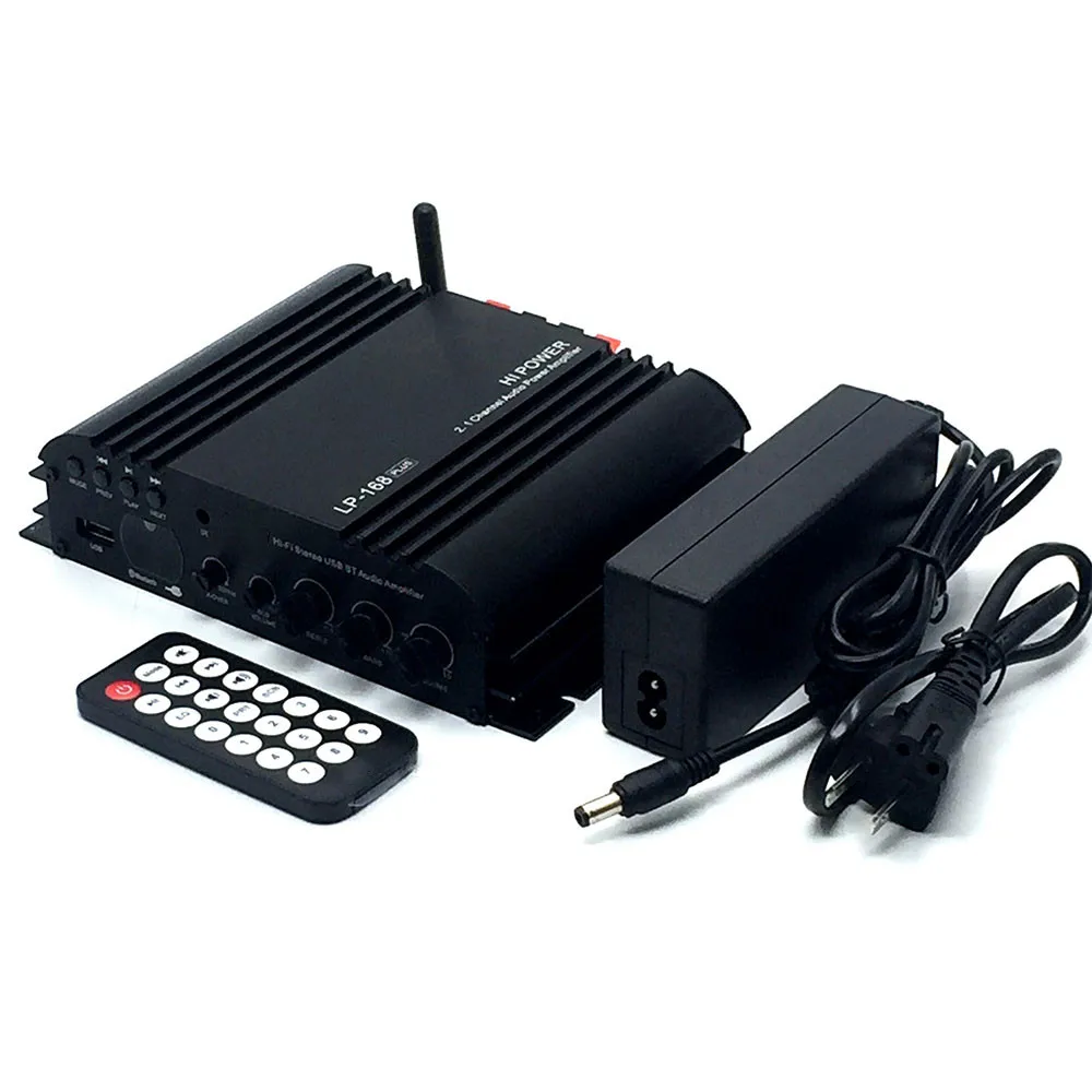 

Mini Stereo Amplifier Bluetooth Amplifier Wireless HIFI 2.1CH Bass Audio Speaker Digital Compact Portable For PC DV US Plug